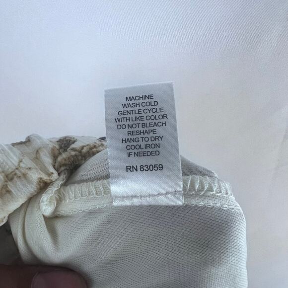 Drew Anthro S Joslyn Neutral Cream Floral Chiffon Long Midi Maxi Length Skirt - Picture 5 of 6